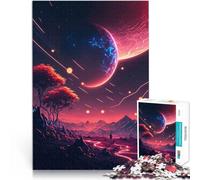 Rompecabezas para Adultos 1000 Piezas Puesta de Luna roja Juguete Educativo para aliviar el estrés Lista de Deseos con Papá Noel 70x100cm