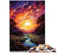 Rompecabezas para adultos, 1000 piezas, puesta de sol en el campo, competición de velocidad de mano, regalos secretos de Papá Noel, 19.7 x 29.5 pulgadas para adolescentes de 14 años en adelante