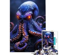 Rompecabezas para Adultos 1000 Piezas Pulpo Gigante con Ojos Brillantes Difícil y desafiante Carrera de Velocidad de Mano Juguete Decoración de Pared para Mayores de 14 años (50x75cm)