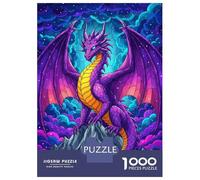Rompecabezas para Adultos 1000 Piezas Purple Dragon on Mountain Peak Rompecabezas para Adultos Juegos Relajantes Regalos para Mujeres Juegos Desafiantes Regalos 52x38cm/1000pcs