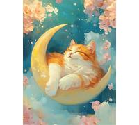 Rompecabezas para Adultos 1000 Piezas, Puzzle 1000 Piezas Adultos Cielo Lunar, 75x50cm Puzzles Desafiante Gato con Letras en la Parte Posterior sin Polvo, Relax Regalo para Mujeres y Hombres