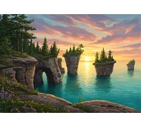 Rompecabezas para Adultos 1000 Piezas, Puzzle 1000 Piezas Adultos Pilares de Piedra, 75x50cm Puzzles Desafiante Mar con Letras en la Parte Posterior sin Polvo, Relax Regalo para Mujeres y Hombres