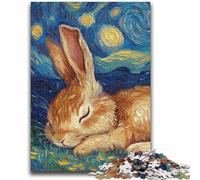 Rompecabezas para Adultos 1000 Piezas Puzzle Conejo Cielo Estrellado para niños a Partir de 14 años Juega con Juguetes Toda la Familia 50x75cm