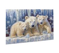 Rompecabezas para Adultos, 1000 Piezas, Puzzle de Madera Desafiante, Obra Arte Juego, Rompecabezas Juego De Manos Decoración Familiar, Pasatiempo Creativo, Regalo 75 x 50 cm Oso Blanco Animal K0F-149
