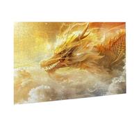 Rompecabezas para Adultos, 1000 Piezas, Puzzle de Madera Desafiante, Obra Arte Juego, Rompecabezas Juego De Manos Decoración Familiar, Pasatiempo Creativo, Regalo 75 x 50 cm Amarillo Dragón K0F-16
