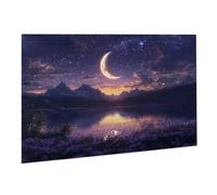 Rompecabezas para Adultos, 1000 Piezas, Puzzle de Madera Desafiante, Obra de Arte de Juego, Rompecabezas Juego De Manos Decoración Familiar, Pasatiempo Creativo, Regalo 75 x 50 cm Luna Lago K0F-773
