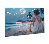 Rompecabezas para Adultos, 1000 Piezas, Puzzle de Madera Desafiante, Obra de Arte de Juego, Rompecabezas Juego De Manos Decoración Familiar, Pasatiempo Creativo, Regalo 75 x 50 cm Playa Mujer K0F-785