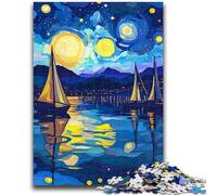 Rompecabezas para Adultos 1000 Piezas Puzzle Noche Estrellada Van Gogh para niños a Partir de 14 años Juega con Juguetes Toda la Familia 50x75cm