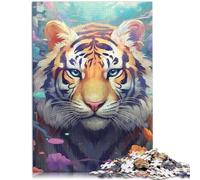 Rompecabezas para adultos 1000 piezas Puzzle Tiger Color Precision Cut Adecuado para decoración de oficina 19.7 pulgadas x 29.5" Adecuado para adolescentes de 14 años y mayores