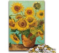 Rompecabezas para Adultos 1000 Piezas Puzzle Van Gogh Girasoles para niños a Partir de 14 años Juega con Juguetes Toda la Familia 50x75cm