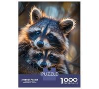 Rompecabezas para Adultos 1000 Piezas Raccoon Animal Family Rompecabezas para Adultos Juegos Relajantes Regalos para Mujeres Juegos Desafiantes Regalos 38x26cm/1000pcs