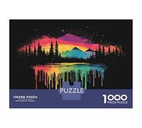 Rompecabezas para Adultos 1000 Piezas Rainbow Mountain Reflection Art Print Rompecabezas para Adultos Juego Práctico Decoración Actividades Divertidas En Casa 70x50cm/1000pcs