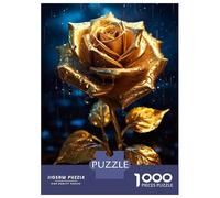 Rompecabezas para Adultos 1000 Piezas Rainy Golden Rose Flower Rompecabezas Juegos Divertidos Vacaciones En Casa Matar El Tiempo Oferta como Regalos para Toda La Familia 70x50cm/1000pcs