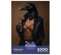 Rompecabezas para Adultos 1000 Piezas Raven Woman in Leather Rompecabezas para Adultos Juegos Relajantes Regalos para Mujeres Oferta como Regalos para Toda La Familia 52x38cm/1000pcs