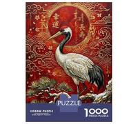 Rompecabezas para Adultos 1000 Piezas Red-Crowned Crane on Snowy Branch Rompecabezas para Adultos Juego Práctico Difícil Difícil Diversión En Casa Actividades, 38x26cm/1000pcs