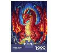 Rompecabezas para Adultos 1000 Piezas Red Dragon Hoarding Treasure in Cave Rompecabezas para Adultos Juegos Relajantes Que Mejoran La Memoria Regalos Y Cumpleaños Únicos 52x38cm/1000pcs