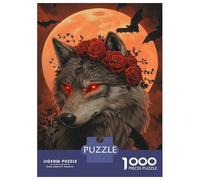 Rompecabezas para Adultos 1000 Piezas Red Eyes Wolf Rompecabezas para Adolescentes Juegos Relajantes Análisis Y Lógica Cumpleaños Y Navidad 70x50cm/1000pcs
