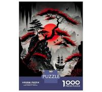 Rompecabezas para Adultos 1000 Piezas Red Moon Japan Rompecabezas para Adultos Juegos Relajantes Regalos para Mujeres Oferta como Regalos para Toda La Familia 70x50cm/1000pcs