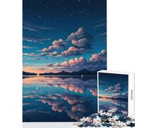 Rompecabezas para Adultos 1000 Piezas Reflejo del Lago Sereno al anochecer Juguetes antiestrés Regalos para Mujeres Hombres Juego Imposible Actividades Divertidas en casa Tamaño 38x26cm