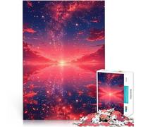 Rompecabezas para Adultos 1000 Piezas Reflejos Rojos del Cielo Estrellado Juego Educativo Familiar Regalo de cumpleaños, Regalos 75x50cm