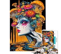 Rompecabezas para Adultos 1000 Piezas Reina de Las Setas Rompecabezas de fantasía con Retrato para Adolescentes Antiestrés Juguetes difíciles y desafiantes Juegos educativos 38x26cm