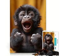 Rompecabezas para Adultos,1000 Piezas,Retrato de bebé Gorila,Corte, Juguete Divertido para ejercitar la Mente,Juego Tranquilo,Regalo Divertido de cumpleaños (38x26cm)