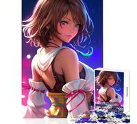 Rompecabezas para Adultos 1000 Piezas Retrato de Chica Anime con Fondo Colorido decoración del hogar Juguetes Regalo de cumpleaños Juegos Familiares Entrena tu Cerebro y Tus Manos tamaño 38x52cm