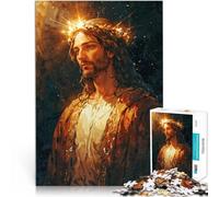 Rompecabezas para Adultos 1000 Piezas Retrato de Jesucristo Reducción del estrés Interesante Toda la Familia. 75x50cm