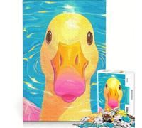 Rompecabezas para Adultos, 1000 Piezas, Retrato de Patito, Juego Familiar, decoración del hogar, con Piezas de Formas aleatorias Que encajan Perfectamente 38x26cm