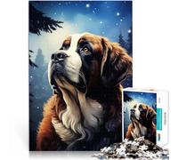 Rompecabezas para Adultos 1000 Piezas Retrato de Perro San Bernardo Reducción del estrés Interesante Decoración 38x26cm