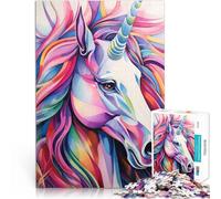 Rompecabezas para Adultos 1000 Piezas Retrato de Primer Plano de un Unicornio Difícil Difícil Decoración hogar 38x26cm