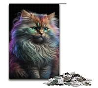 Rompecabezas para Adultos 1000 Piezas Retrato de un Hermoso Gato Rompecabezas Imposible Juego Familiar Alivia el estrés Desafío difícil 75x50cm