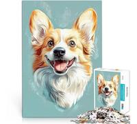 Rompecabezas para Adultos 1000 Piezas Retrato de un Welsh Corgi Matar el Tiempo en Vacaciones en casa Mejorar el Amor Entre Parejas 75x50cm