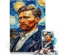 Rompecabezas para Adultos 1000 Piezas Retrato de Vincent Van Gogh Matar el Tiempo en Vacaciones en casa Regalo de cumpleaños, Regalos 52x38cm