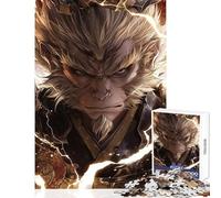 Rompecabezas para Adultos 1000 Piezas Retrato de Wukong Mito Negro decoración del hogar Juguetes Ideas de Regalo Juego de ingenio Mejora el Amor Entre Parejas tamaño 38x26cm