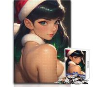 Rompecabezas para Adultos, 1000 Piezas, Retrato navideño de Chica Anime, Juguete, Juego Intelectual, decoración del hogar, Regalo de Amigo Secreto, tamaño 38x26cm