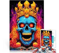 Rompecabezas para Adultos 1000 Piezas Rey Calavera Loco de Halloween Juego Educativo Familiar Toda la Familia. 52x38cm