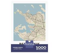 Rompecabezas para Adultos 1000 Piezas Reykjavik City Map Rompecabezas Juguete Decoración De Pared Vacaciones En Casa Matar El Tiempo Juego Desafiante Regalos 52x38cm/1000pcs