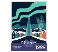 Rompecabezas para Adultos 1000 Piezas Reykjavik Iceland Travel Rompecabezas para Adultos Juegos Familiares Carrera De Velocidad Manual Cumpleaños 38x26cm/1000pcs