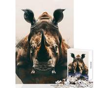 Rompecabezas para Adultos 1000 Piezas Rhino Guardian Juguetes de decoración para el hogar Regalos para el Amigo Secreto Juego de ingenio Cada Pieza es única - Tamaño 38x52cm