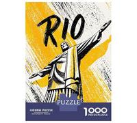 Rompecabezas para Adultos 1000 Piezas Rio De Janeiro Travel Poster Art Rompecabezas para Adultos Juegos Relajantes Que Mejoran La Memoria Regalos Y Cumpleaños Únicos 52x38cm/1000pcs