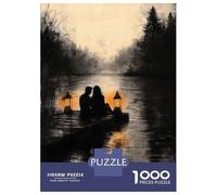 Rompecabezas para Adultos 1000 Piezas Romantic Lake Sunset in Monochrome Style Rompecabezas para Adultos Juegos Relajantes Regalos para Mujeres Juegos Desafiantes Regalos 52x38cm/1000pcs