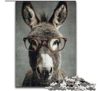 Rompecabezas para Adultos, 1000 Piezas, Rompecabezas de Burro con Gafas, 1000 Piezas, decoración DIY, desafío Cerebral, Regalos navideños, 26x38cm