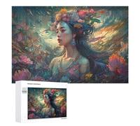 Rompecabezas para adultos, 1000 piezas, rompecabezas de diosa floral de fantasía para adultos, juego difícil desafío para es ideal como regalo, 1000 piezas
