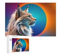 Rompecabezas para adultos, 1000 piezas, rompecabezas de perfil de lince cósmico para adultos, juego difícil desafío para es ideal como regalo, 1000 piezas