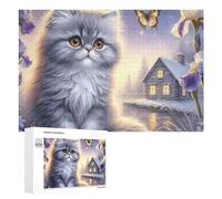 Rompecabezas para adultos, 1000 piezas, rompecabezas mágico de escena de gato nocturno de invierno para adultos, juegos de relajación, regalos para mujeres, regalo de cumpleaños, regalos, 1000 piezas