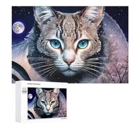 Rompecabezas para adultos, 1000 piezas, rompecabezas mágico de retrato de gato celestial para adultos, juego de acertijo cerebral, decoración de pared, regalo de cumpleaños, regalos, 1000 piezas