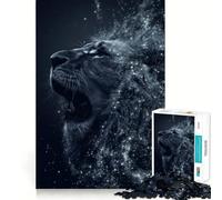 Rompecabezas para Adultos 1000 Piezas Rugido de león Celestial Arte de Borde preciso Juguete de construcción Juego de Tiempo Acogedor Arte de Pared navideño (38x52cm)