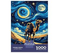 Rompecabezas para Adultos 1000 Piezas Sahara Desert Camel Night Art Rompecabezas para Adultos Juegos Familiares Carrera De Velocidad Manual Cumpleaños 38x26cm/1000pcs
