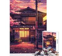 Rompecabezas para Adultos 1000 Piezas Sakura House Juguetes antiestrés Regalos de cumpleaños Juegos educativos Descompresión Intelectual Tamaño 50x75cm